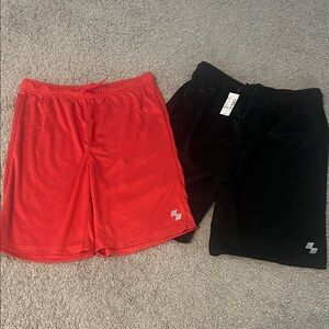 Boy’s Athletic Mesh Shorts - Red and Black